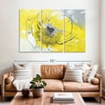 thumbnail image 2 of Elephant Stock Bright Yellow Flower Wall Art - Horizontal Multi Panel Canvas - Lobby Wall Decor - Floral And Botanical Multi Panel - Black And Yellow Decor - 65" x 42", 2 of 8