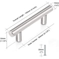 thumbnail image 2 of FungLam Cabinet Pulls - Cabinet Handles, Pack of 20 Brushed Nickel Stainless Steel Kitchen Drawer Handles (Overall Length: 6", Hole Center: 3-3/4"), 2 of 7