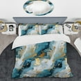 thumbnail image 2 of Designart "Graceful Elegance In Gold Artistic Marble" Marble Bedding Covert Set - Glam Bed Set With 1 Sham, 2 of 5