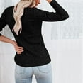 thumbnail image 5 of Baywell Women's Long Sleeve V-Neck Button Loose Casual Henley Tunic Tops T Shirt Black 3XL, 5 of 6