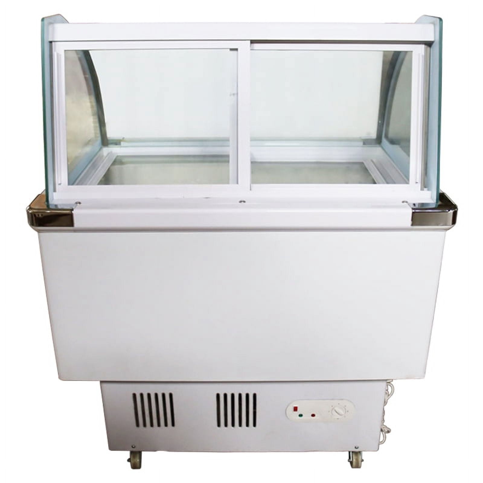 INTBUYING Commercial 10 Pan Hard Ice Cream Showcase Gelato Dipping Cabinet Freezer Display Case 220V