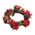thumbnail image 1 of Un Porte-Bougie Décoratif Personnalisé en Forme de Couronne Artificielle, Couronne Décorative de Baies Rouges pour la Maison, Mur, Table, Plastique 3,9 Pouces, 1 of 6