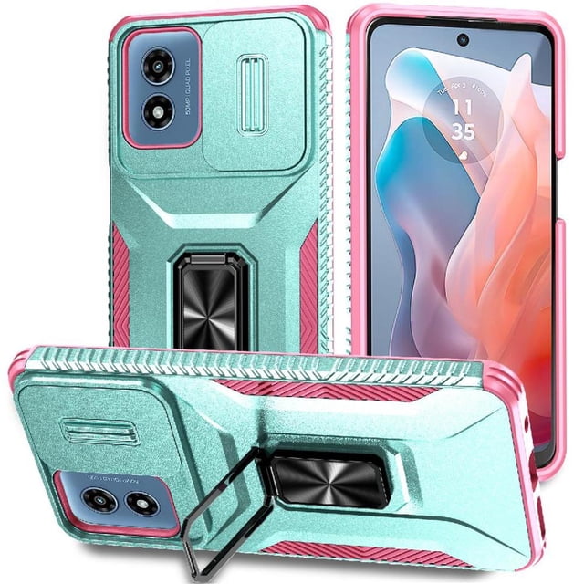 Funda para GANGXUN Motorola Moto G Play 2024 - Soporte metálico, Función magnética, Verde