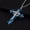 Blue, variant on Stainless Steel Necklace Cross Pendant Unisex Mens Box Chain Cz Rinestone N20