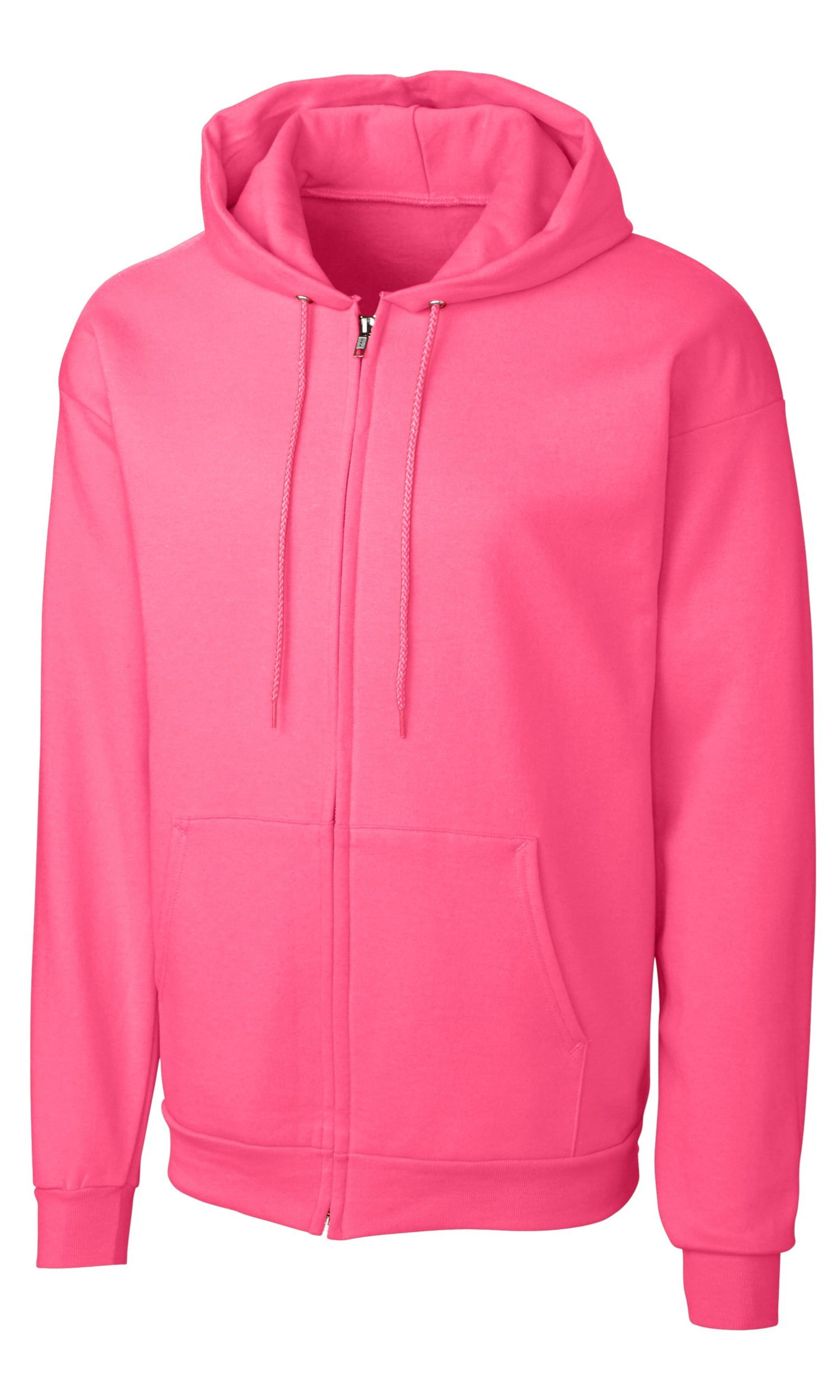 Adidas - Clique Men's Basics Fleece Full Zip Hoodie, Neon Pink - M