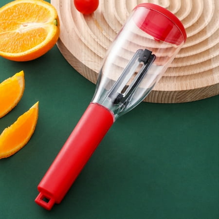 

Vegetable Peeler with Container Stainless Steel Fruit Slicer with 3 Replacement Blades Kitchen Supply