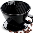 thumbnail image 1 of Handmade Ceramic Pour Over Coffee Dripper - Portable Cone Brewer for Camping, Office & Home - Barista-Grade Filter Coffee Maker, 1 of 7