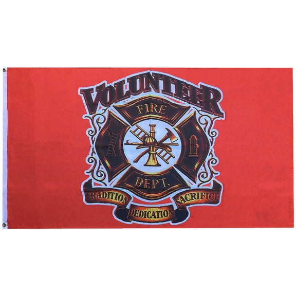 3X5 FT Volunteer Fire Dept Tradition Dedication Sacrifice Woven Poly Nylon Flag