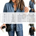 thumbnail image 3 of uublik Women Jean Jacket Dark Blue Casual Long Sleeve Button Down Denim Jacket Fall Coat, 3 of 7