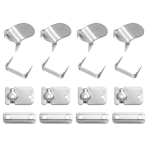 Uxcell 4set Hooks and Eyes Closure Set 12mm Metal Hook and Eye Sewing Clasp Snaps Fasteners for Clothing Bra Trousers Pants DIY Craft, Silver Tone