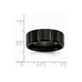 thumbnail image 2 of Black Titanium Grooved 8mm Brushed and Polished Band Ring - Size 13, 2 of 2