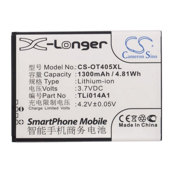1300mAh TLi014A1 CAB1400002C1 CAB31C00002C1 Battery for Alcatel One touch 5020X OT-5020X OT-5020T OT-4010 OT-4010D