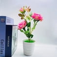 thumbnail image 4 of Sunjoy Tech Artificial Bonsai Faux Silk Flower Artificial Rose Bonsai Plastic Potted Plant Living Room Ornament, 4 of 8
