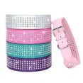 thumbnail image 6 of Pet Artist 2 inch Wide Bling Rhinestones Dog Collars Leather 5 Rows Full Sparkly Crystal Necklace, 6 of 9
