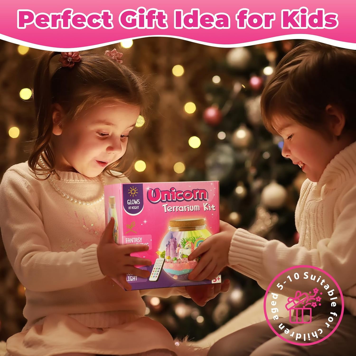 JBeeCtrl Unicorn Terrarium Crafts Kit for Girls Unicorn Night