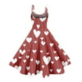 thumbnail image 5 of Valentines Dresses for Women Heart Printed Mini Dress Fit and Flare Sleeveless Wedding Guest Dresses Light pink XL, 5 of 5