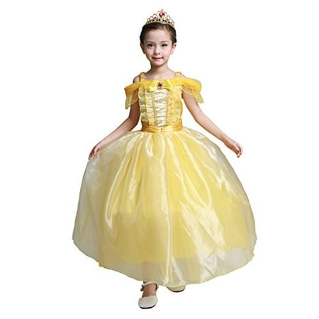 Dressy Daisy Girls' Princess Belle Costumes Princess Dresses Halloween Fancy Dress Size 8