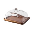 thumbnail image 1 of Soporte para tartas con tapa, mantequillera rectangular, cúpula decorativa para postres con base Madera de acacia, 1 of 9
