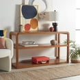 thumbnail image 2 of SAFAVIEH Omara Modern 3 Tier Wood Console Table, Walnut, 2 of 9