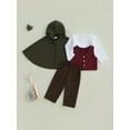 thumbnail image 3 of BemeyourBBs Boy Gentleman Outfits Long Sleeve Tops + Solid Pants + Cape + Vest, 3 of 9
