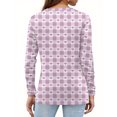 thumbnail image 5 of Valentine Day Shirts Womens Love Heart Print Crew Neck Funny Tunic Tops Long Sleeve Cute Plus Size Graphic Tee Pink 2XL, 5 of 5