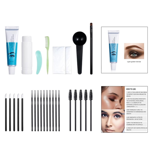 de tinte para cejas - Resultados rápidos y , tinte de cejas semipermanente profesion que dura hasta 40 días - Incluye crema + color marrón Colco Tinte de cejas