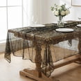 thumbnail image 3 of Sm:)e Silk Gold Foil Gauze Tablecloth Black 60x84 Inch - Glitter Metallic Sheer Table Cover for Dining, Wedding, Party, and Events - Durable & Stylish Home Decor, 3 of 8