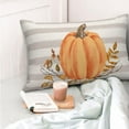 thumbnail image 2 of Fall Pillow Covers 12x20 Pack of 2 Orange Pumpkin Leaf Branch and Stripes Fall Decor Pillowcase Autumn Thanksgiving Decorations Outdoor Throw Pillow Covers Linen Cushion Case for Couch Home, 2 of 6