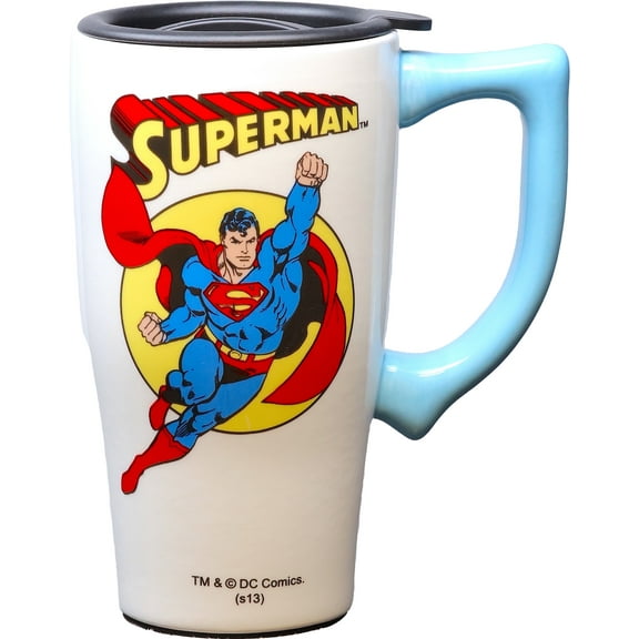 SUPERMAN 18 OUNCE CERAMIC TRAVEL MUG