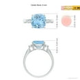 thumbnail image 4 of ANGARA Natural Cushion 2.7 ct Aquamarine Solitaire Ring with Diamond Accents in 14K White Gold for Women (Size-9mm) | March Birthstone, Anniversary, Jewelry Gift for Women | Natural Aquamarine Ring, 4 of 8