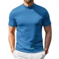 thumbnail image 2 of Mens Shirts Summer Short Sleeve Mock Neck T Shirts Stretch Lightweight Casual Pullover Tee Tops, 2 of 6