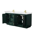 thumbnail image 3 of Wyndham Collection Miranda 72" Wood Veneer Double Bathroom Vanity in Green/Gold, 3 of 6