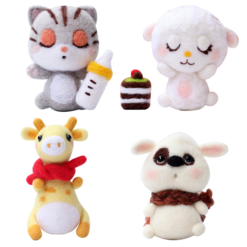 Needle felting kits 2 Sets of Felted Animal Needle Felting Kit Novelty