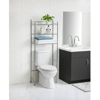 Mainstays 3-Shelf Bathroom over the Toilet Space Saver with Liner, Chrome