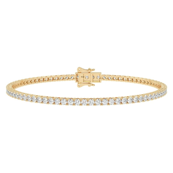 6.0CT 14K Yellow Gold Tennis Bracelet Lab Grown Diamond Bracelet Gift for Her