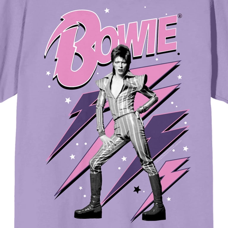 David Bowie Neon Spark & Stars Crew Neck Short Sleeve Purple Haze