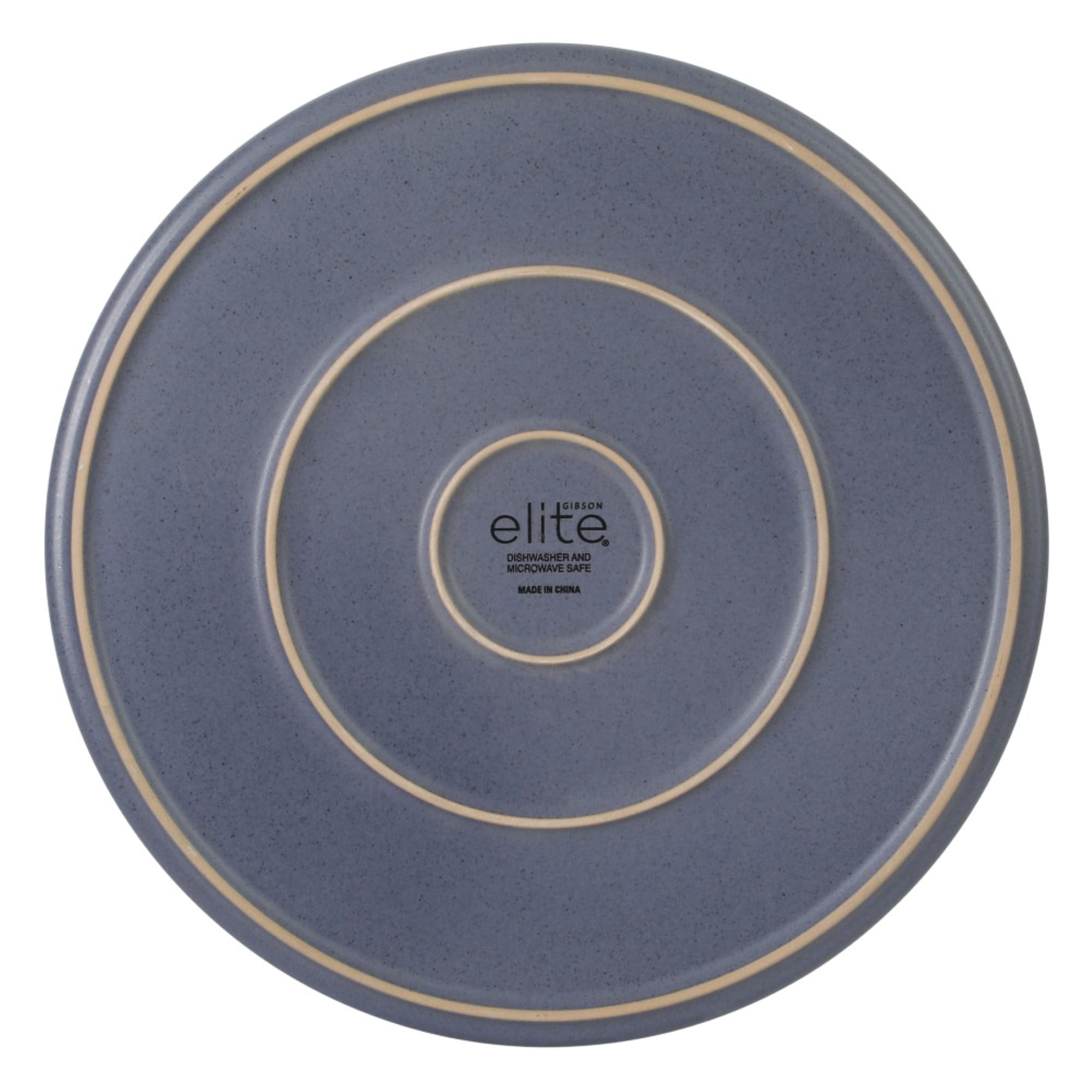 Gibson Elite Bayou Moon Plates and Bowls Sets, 16-Piece Blue Matte Stoneware Dinnerware Sets, Solid Color Reactive Glaze Dish Set