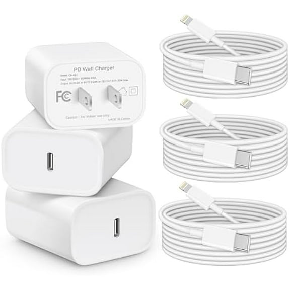 iPhone 14 13 12 Fast Charger【MFi Certified】 USB C Lightning Cables 3-Pack 20W PD Wall Charger 6FT Fasting Charging Adapter Compatible with iPhone 14/13/12/12 11/Pro Max/Pro/XS/XR/X/8/8Plus