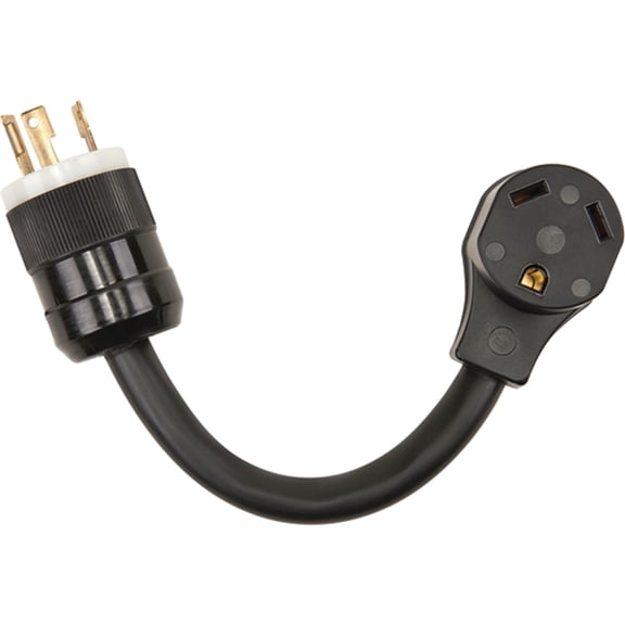NEMA TT-30R to NEMA L5-30P, RV Adapter - 30A, 125V, Heavy Duty Generator Adapter