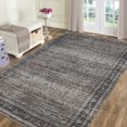 thumbnail image 5 of 5' x 8' Brown and Blue Oriental Printed Distressed Area Rug, 5 of 7