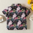 thumbnail image 4 of TOOYOU Boys Shirt Toddler Short Sleeve Easter Cartoon Rabbit Printed Kids Tops T Shirt With Pocket Size 18-24 Months Black, 4 of 7