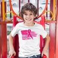 thumbnail image 3 of Tee Hunt Pink Ribbon Flag Youth T-Shirt Breast Cancer Awareness Hope Survivor KidsRoyal, White, Small, 3 of 5