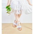 thumbnail image 2 of Toddler Girl White Sandals Size 12 - Little Girl Easter Summer Dress Shoes Lightweight Open Toe Beach Holiday, 2 of 4