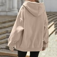 thumbnail image 4 of Lumtrix Womens Zip Up Hoodies 2025 Oversized Hoodie for Women Trendy Hooded Sweatshirts Fall Winter Zipper Y2k Jackets Khaki S, 4 of 4