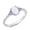 Purple, variant on Sterling Silver White Synthetic Opal Clear CZ Simple Ring Size 10