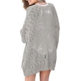 thumbnail image 2 of Womens Crochet Cardigan Sweater Boho Style Oversized Open Front Outwear, 2 of 3
