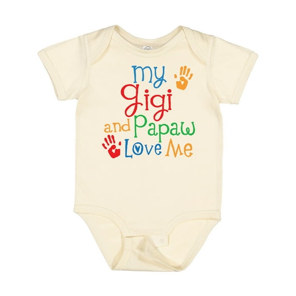 Inktastic Gigi and Papaw Love Me Grandchild Boys or Girls Baby Bodysuit