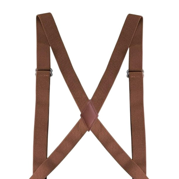 Luzkey Men Women Suspender Swivel Hook Elastic Straps Side Clip Suspenders Adults X Shaped Adjustable For Belt Loops Supplies Trucker Suspenders Bro