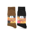 thumbnail image 2 of Arctic Snug Men and Women Thermal Winter Fleeced Lined Heat Socks (Black/Brown, 10-13, 2 Pack), 2 of 4