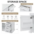 thumbnail image 3 of 36" Bathroom Vanity with Sink, Single Sink Bathroom Vanity with 2 Tip-out Drawers and 1 Soft Close Doors, Free Standing Bathroom Vanity with Adjustable Shelf, Solid Wood Frame, White, 3 of 9